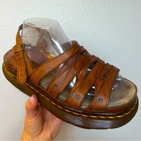 Vintage Dr. Martens Daisy Brown Leather Fisherman Sandals Chunky Women’s SZ 10 - Picture 6 of 17